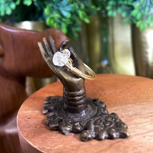 Herkimer Diamond Ring, Gold Plated Jewelry